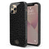 Dark Leopard Custom Curly Initials iPhone Case - Centered